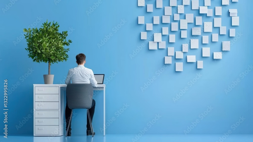 Poster stacks of documents folders: a person organizing files and folders in a filing cabinet, representing