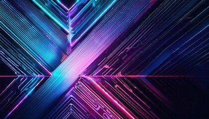 Futuristic abstract background with neon shapes and patterns creating a vibrant digital art experience