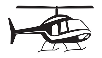Helicopter icon on isolated white background with glyph icon style, Helicopter vector illustration. helicopter icon, thin line symbol color editable.