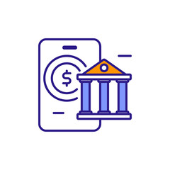 Banking Icon for Online Banking Services.