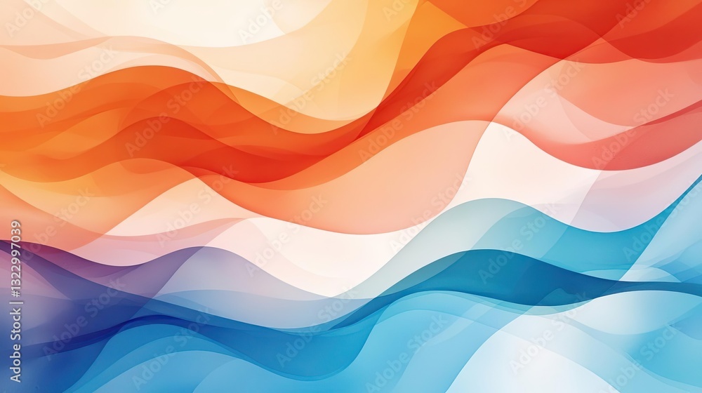 Aufkleber digital watercolor painting abstract background concept. abstract waves of color flowing gently in w