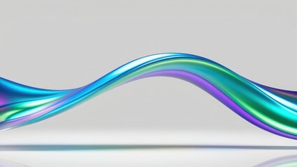 Smooth flowing wave of holographic liquid light transitioning through colors in an elegant animation