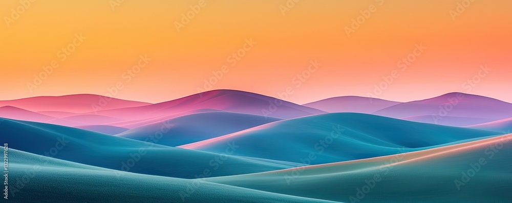 Poster abstract landscape background idea. serene abstract landscape with colorful gradients and smooth rol