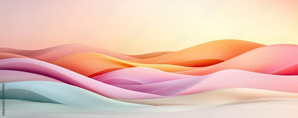 Poster minimalist graphic design abstract background idea. a vibrant abstract landscape featuring flowing c