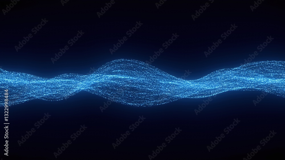 Poster abstract quantum-inspired waves of glowing energy representing a wave of light in computing