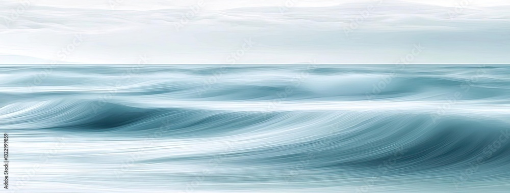 Poster seascape abstract background concept. serene ocean waves gently rolling under a cloudy sky, creating