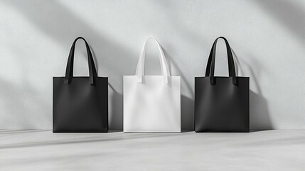 Tote Bag Mockup: Black, White, Design