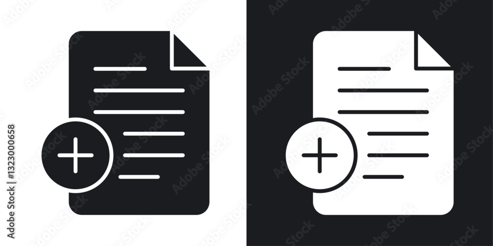Poster Add document icons pack in solid style