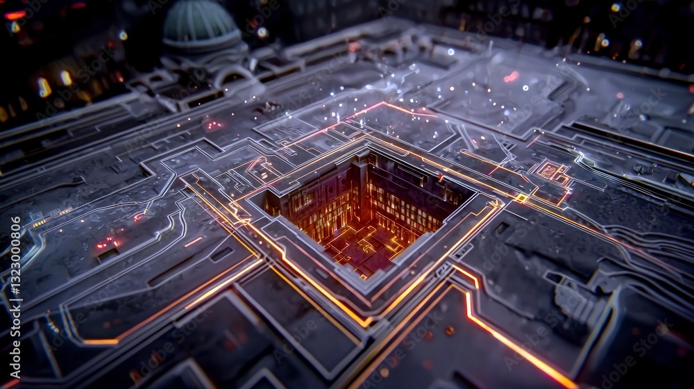 Poster futuristic cityscape ai generated architectural design high resolution 3d render