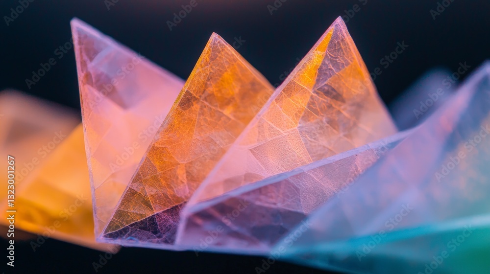 Poster abstract geometric triangles vibrant hues colorful gradient high resolution image