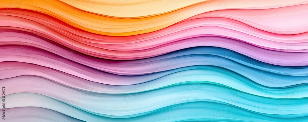 Poster digital watercolor painting abstract background concept. vibrant layered waves of colors create a vi