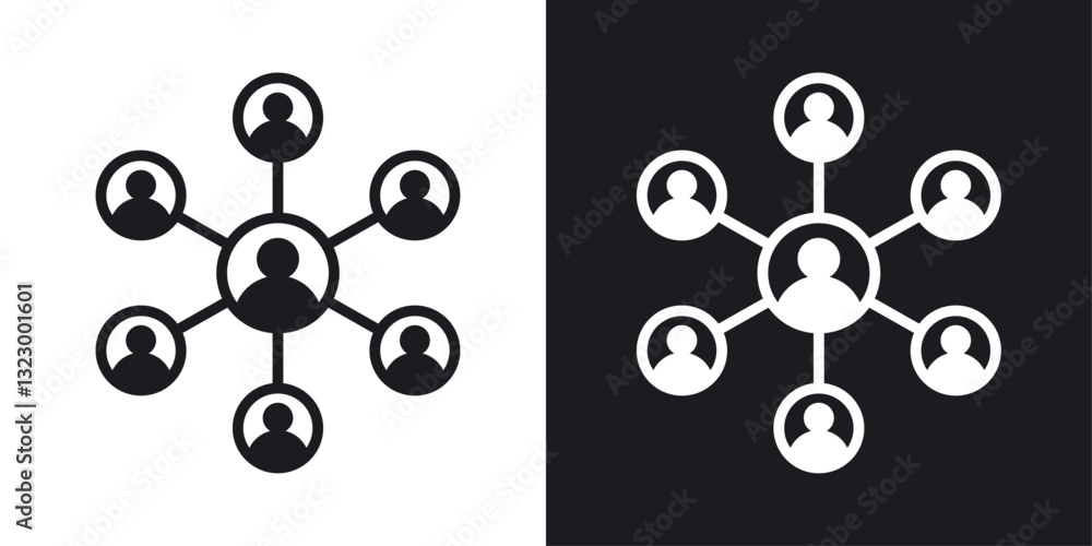 Poster chart network icons pack in solid style