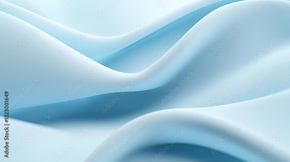 Poster minimalist graphic design abstract background idea. soft blue fabric waves create a soothing and ele