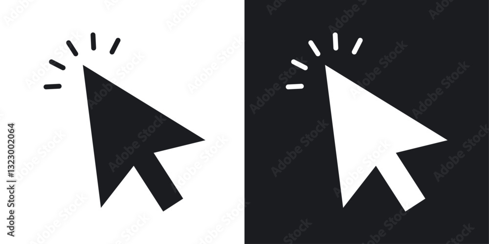Poster cursor icons pack in solid style