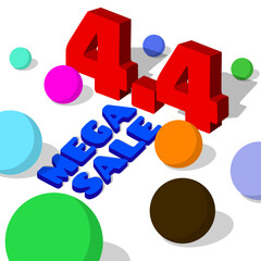 4.4 Mega Sale simple design for shopping event in April.