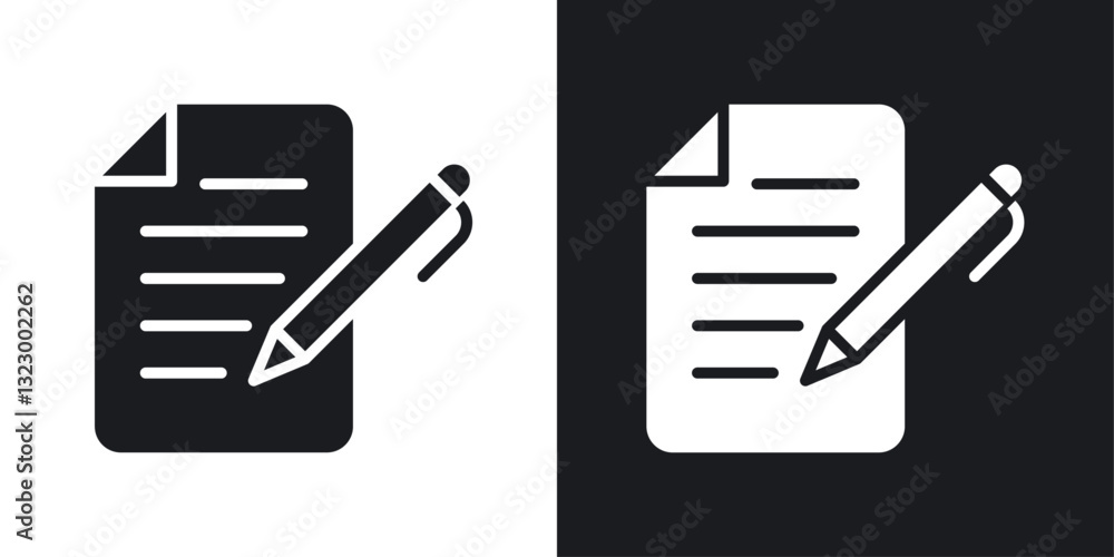 Poster document signed icons pack in solid style
