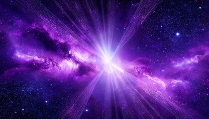 purple cosmic nebula with shining clusters of stars and stardust