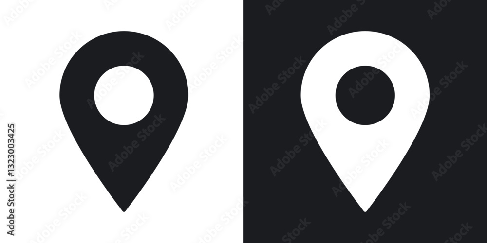 Poster map marker icons pack in solid style