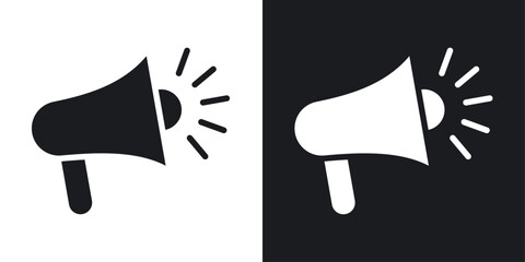Megaphone icons pack in solid style