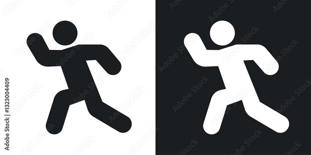 Poster running icons pack in solid style