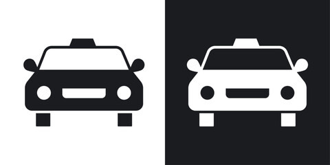Taxi icons pack in solid style