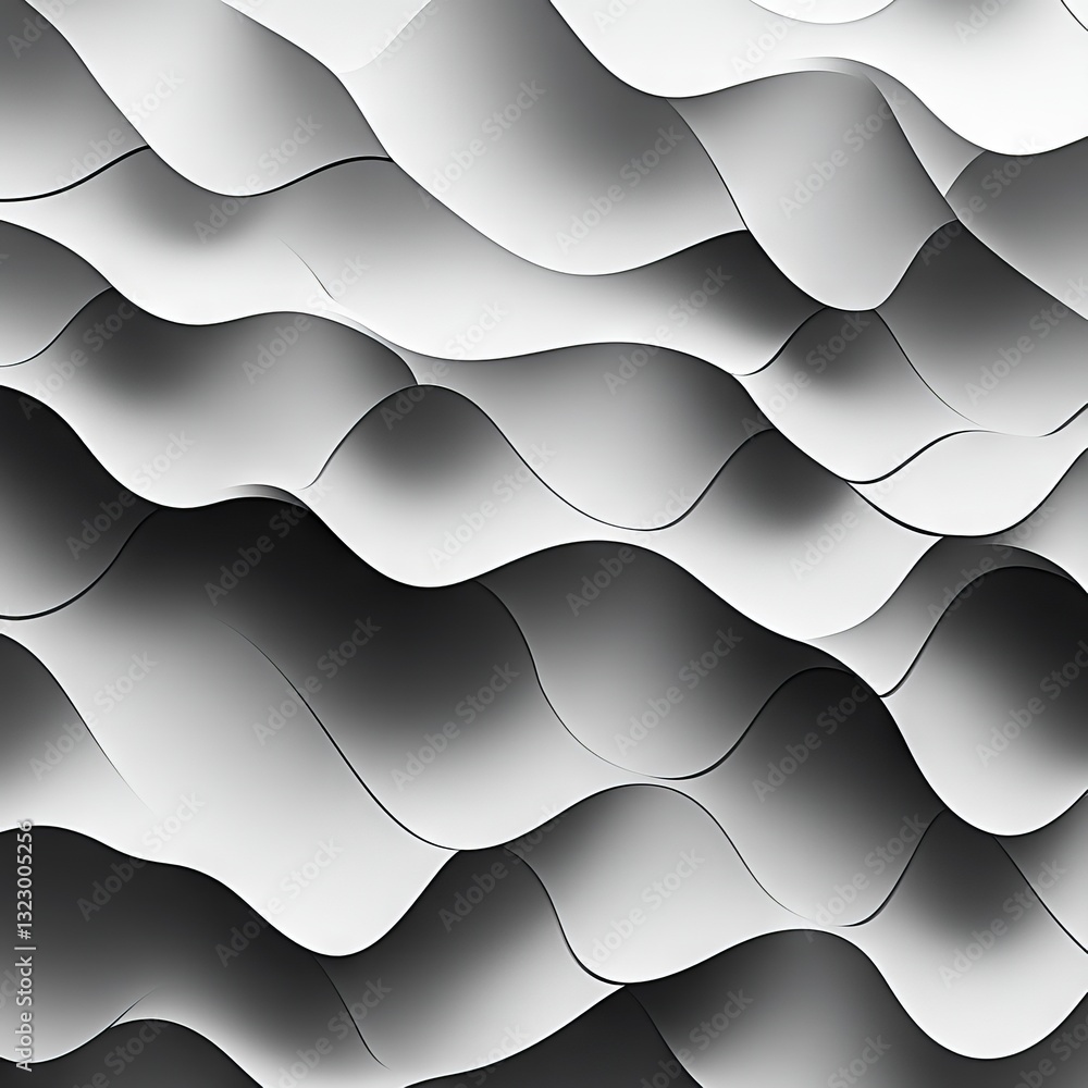 Poster abstract wavy patterns in grayscale