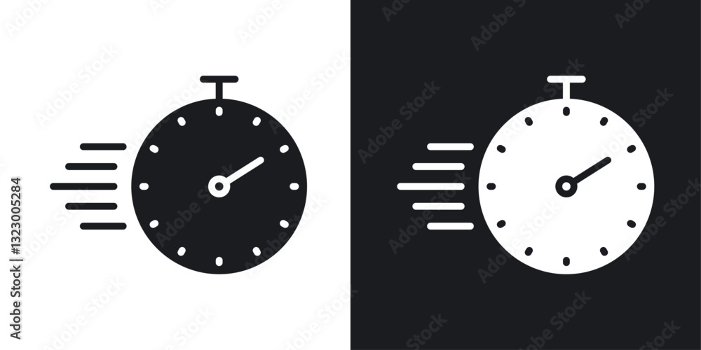 Poster time fast icons pack in solid style