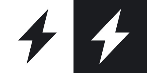 Thunder bolt icons pack in solid style