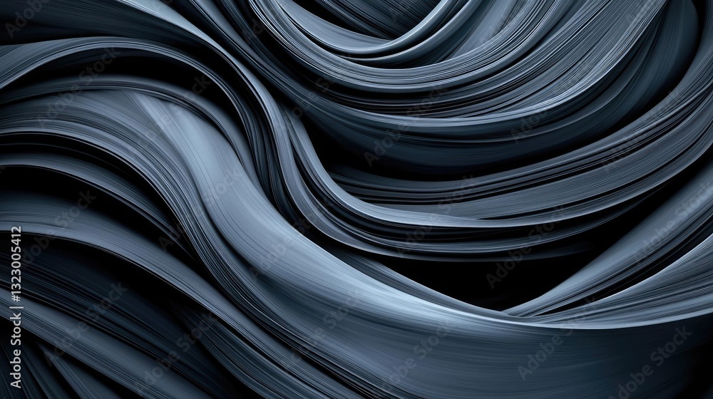 Poster ink illustration abstract background concept. abstract close-up of smooth, flowing dark fabric textu