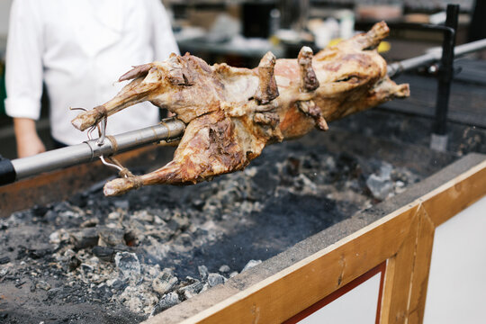 roast lamb , selective focus