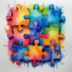 Colourful piece of puzzle 