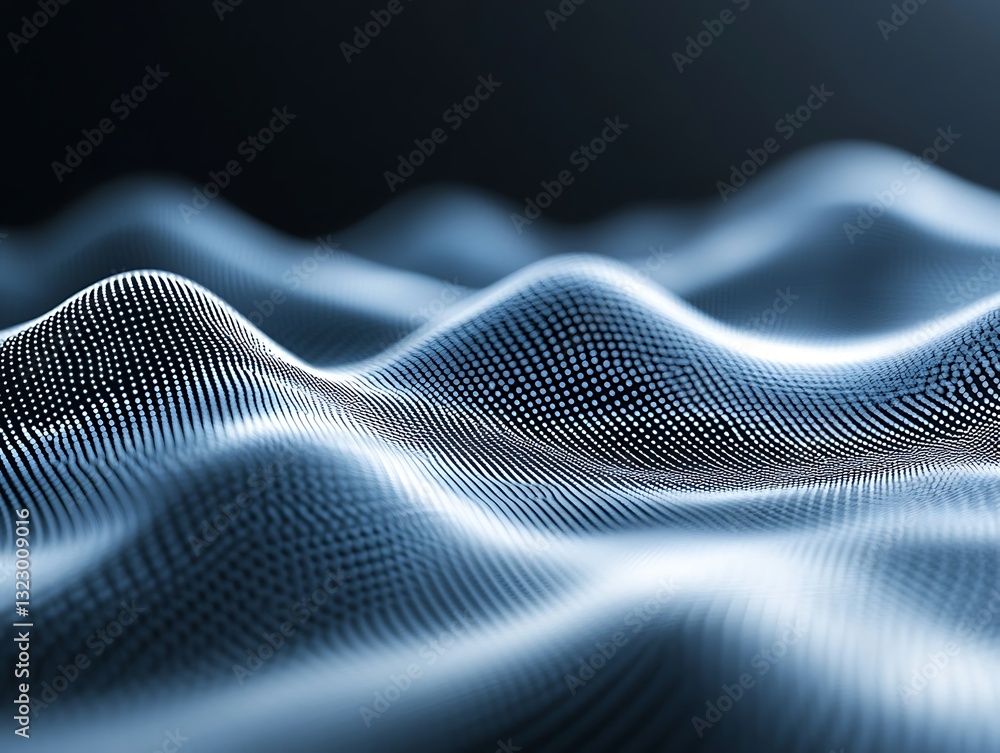 Poster high technology modern design wallpaper of random data surface with black background, abstract techn