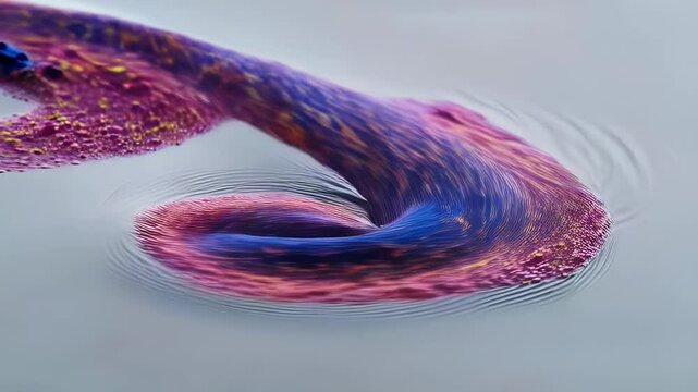 A mesmerizing close-up of vivid ink dispersing into clear water, forming fluid, abstract shapes.


