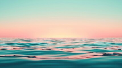 Obraz premium Seascape abstract background concept. A serene ocean view at sunset with calming waves and pastel sky colors.