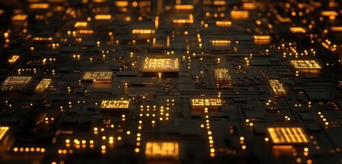 A futuristic data center with glowing servers and advanced technology.