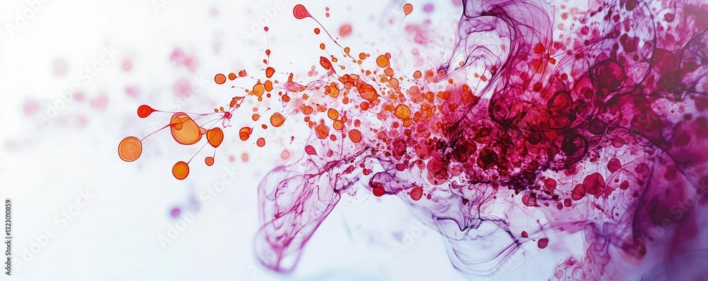 Poster ink illustration abstract background concept. colorful abstract splash of ink with vibrant hues crea