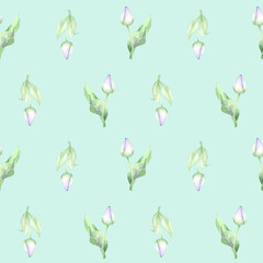 Bouquet of tulips. Flowers. Watercolor. Pattern	
