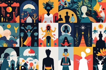 Diverse Collection of Engaging Silhouettes and Icons for Versatile Imagery and Design