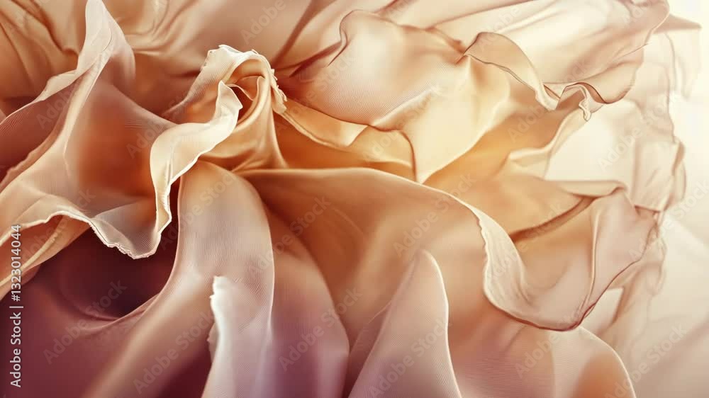 Poster soft textures of delicate fabric draping over each other in warm, neutral tones for elegant design i