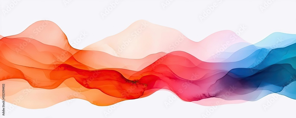 Aufkleber ink illustration abstract background concept. abstract wave design with vibrant colors for creative 