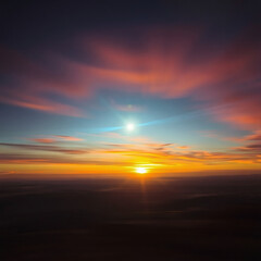 Obraz premium Breathtaking sunset over a tranquil landscape