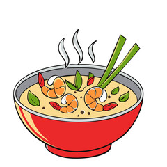  Spicy Tom Yum Shrimp Noodle Soup with Lemongrass and Chili