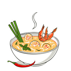  Spicy Tom Yum Shrimp Noodle Soup with Lemongrass and Chili