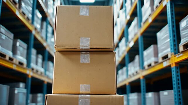 Efficient Organization of Cardboard Boxes in Warehouse for Optimal Storage, Inventory Management, and Streamlined Logistics and Shipping Solutions