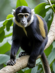 Obraz premium De Brazza's monkey in nature. Wild african animals