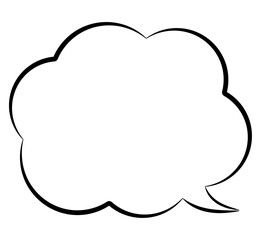 シンプルなもくもくふきだしのイラスト