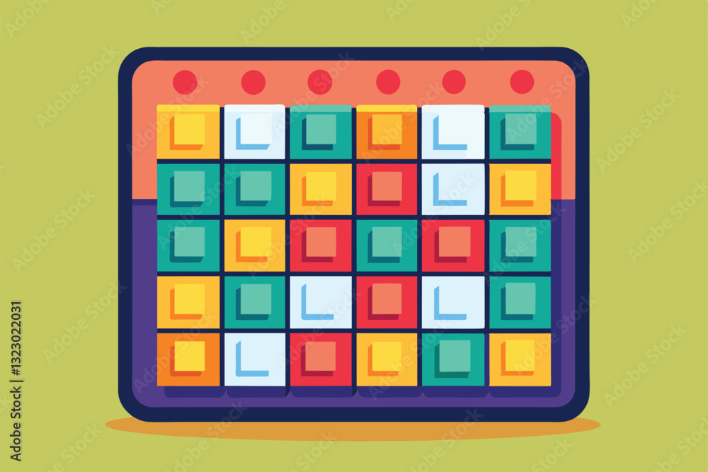 Poster this vibrant sudoku grid features a customizable semi-flat design, perfect for puzzle enthusiasts to