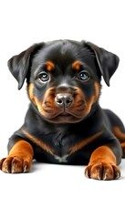Fototapeta premium Puppy Rottweiler Soulful Eyes Distinctive Markings