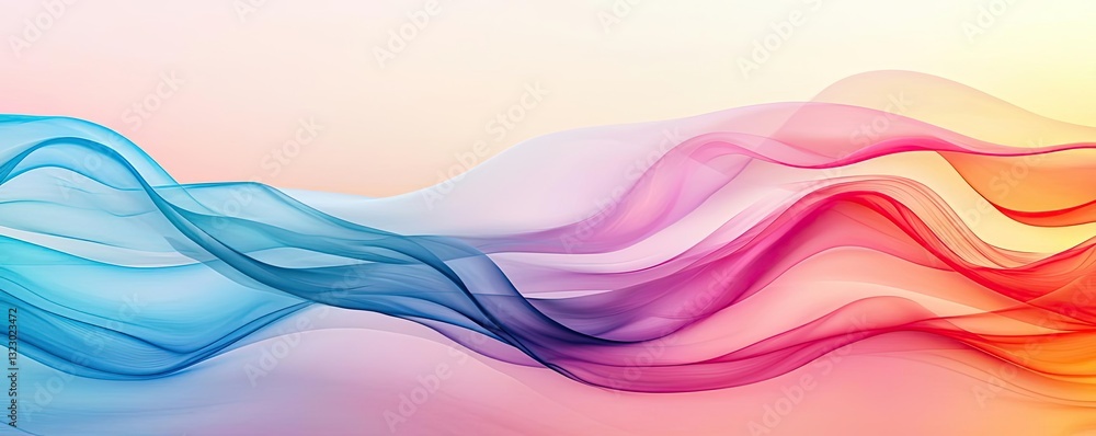Poster pastel color illustration abstract background idea. colorful abstract waves blending smoothly in a v