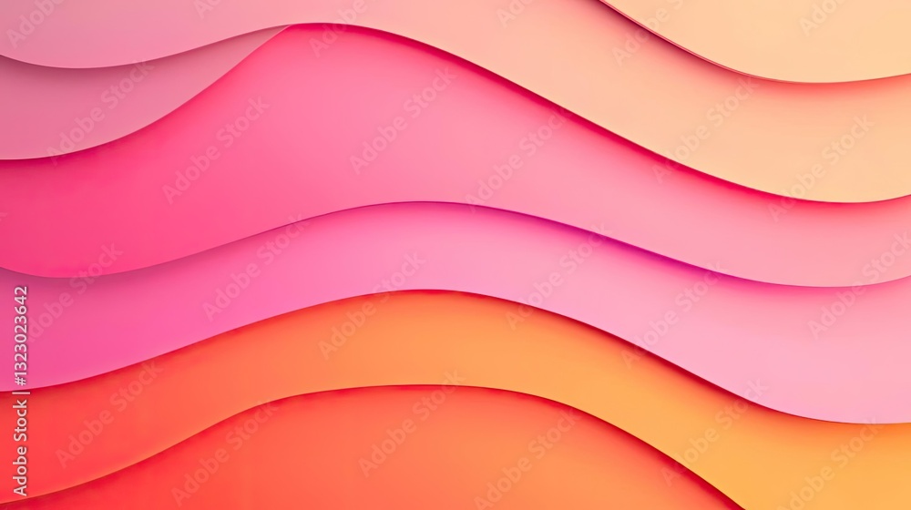 Poster vibrant color art abstract background idea. a vibrant abstract design featuring layered waves in sha
